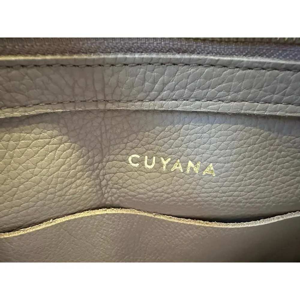 Cuyana Carryall Tote Bag Pebbled Leather Neutral Taupe